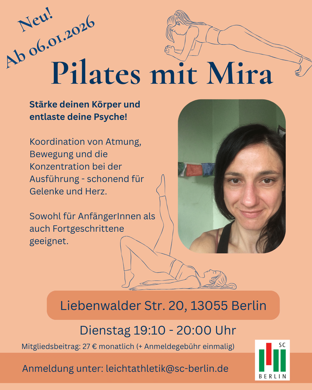 Pilates mit Mira 2026 Instagram mit Beitrag